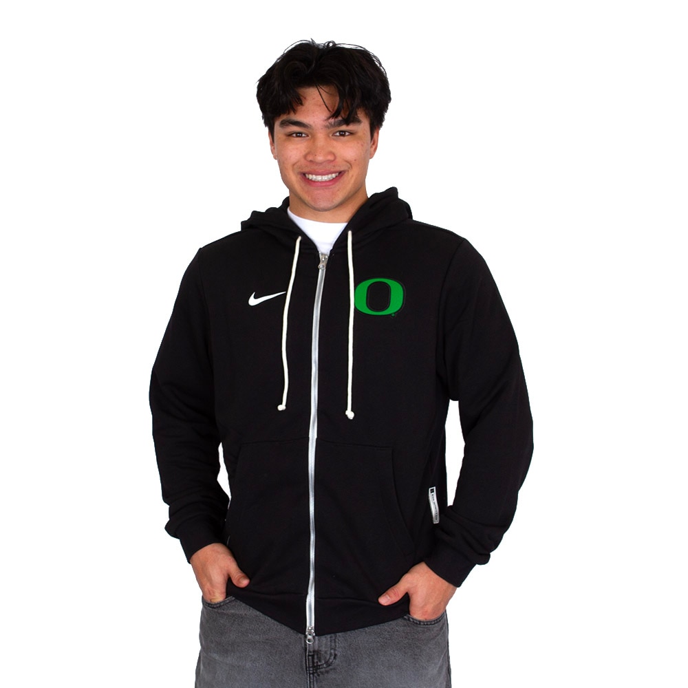 Classic Oregon O, Nike, Black, Full Zip, Performance/Dri-FIT, Men, Football, Sideline, Hooded, Sweatshirt, 926080